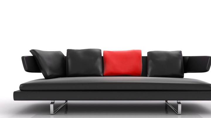 Black Sofa And White Background